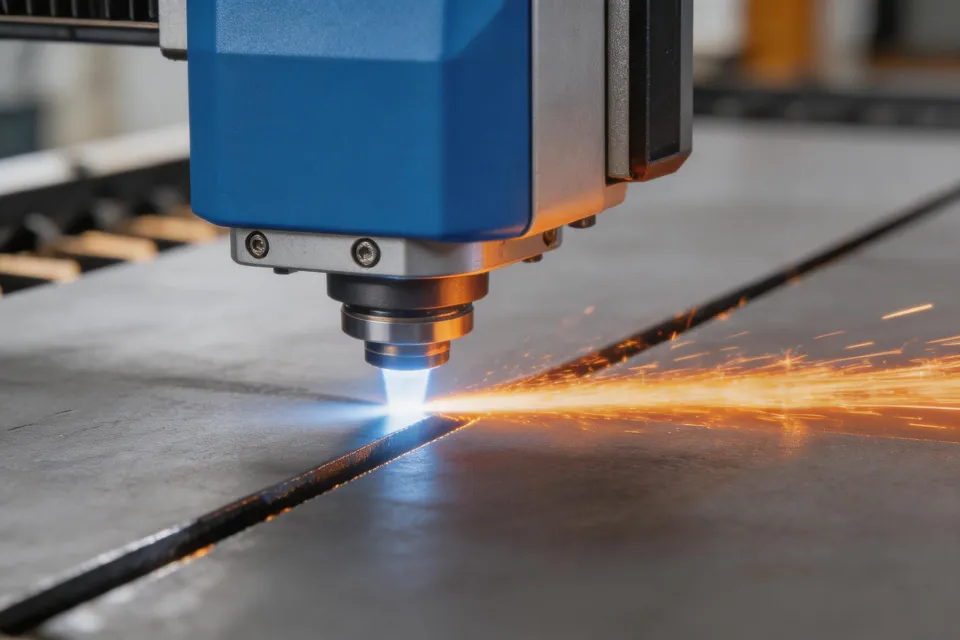 LVD fiber laser cutting 12 mm mild steel on Phoenix FL